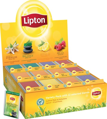 Lipton Variety Pack, 12 gouts, display de 180 sachets