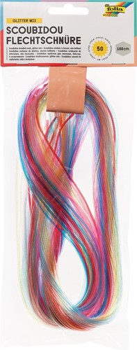 Folia fils de scoubidou avec paillettes, paquet de 50 fils