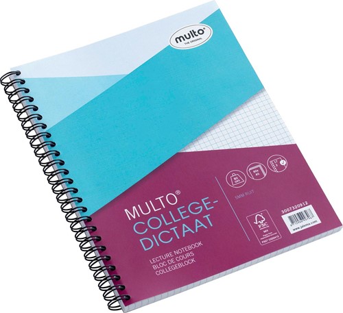 Multo bloc collège ft 16,5 x 21 cm, quadrillé 5 mm, 17 trous 80 Vel