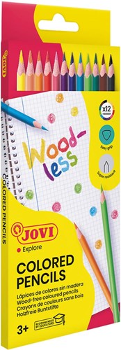 Jovi Kleurpotlood Woodless, kartonnen etui van 12 stuks