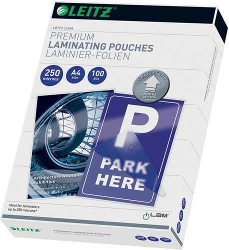 Leitz Ilam pochette à plastifier ft A4, 250 micron (2 x 250 micron), paquet de 100 pièces