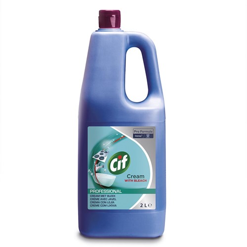 Cif schuurcrème, met bleekwater, flacon van 2 liter