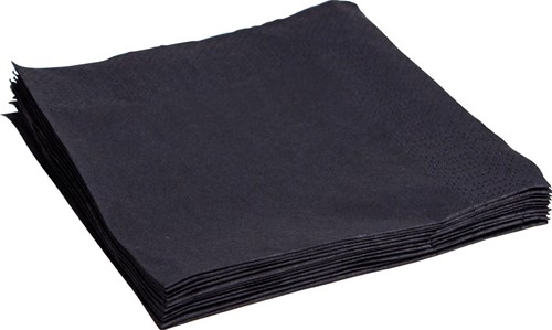 Serviettes, ft 24 x 24 cm, 2 plis, noir, paquet de 10 x 400 pièces