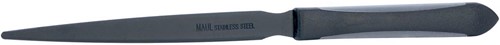 MAUL briefopener Pro 21.5cm, vlak model, zwart handvat van soft kunststof, RVS opener ook zwart