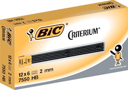 Bic criterium mines, 2 mm, HB, étui de 6 pièces