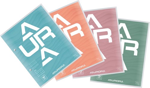 Aurora bloc de cours, ft 16,5 x 21 cm, 75 feuilles, 2 trous, quadrillé commercial