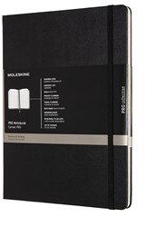 Moleskine notitieboek professional,  ft 19 x 25 cm, gelijnd, harde cover, 189 blad, zwart