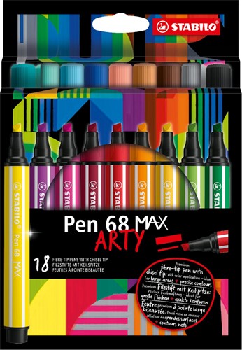 STABILO pen 68 feutre MAX ARTY, étui de 18 pièces, assorti