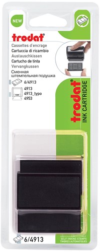 Trodat tampon encreur de rechange noir, pour cachet 4810/4910, blister de 2 pièces
