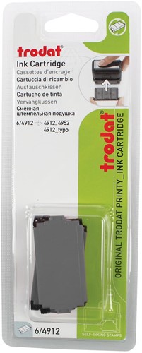 Trodat tampon encreur de rechange noir, pour cachet 4912, blister de 2 pièces