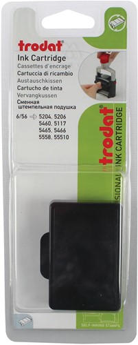 Trodat tampon encreur de rechange noir, pour cachet 5460/5460L/5204/5206/5117, blister de 2 pièces