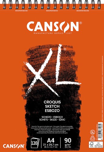 Canson album de croquis XL, ft 21 x 29,7 cm (A4), bloc de 120 feuilles 120 Vel