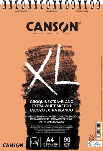 Canson album de croquis XL Extra White ft 21 x 29,7 cm (A4)