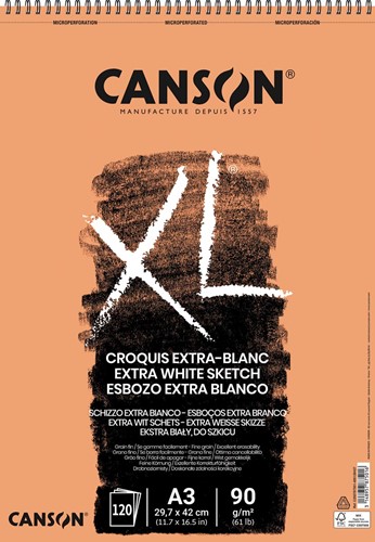 Canson album de croquis XL Extra White ft 29,7 x 42 cm (A3)