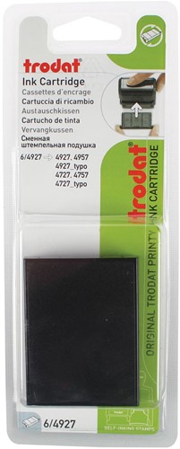 Trodat tampon encreur de rechange noir, pour cachet 4927/4957, blister de 2 pièces