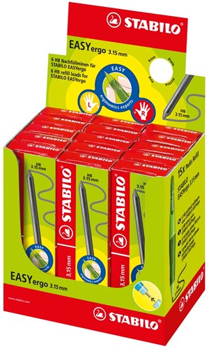 STABILO EASYergo potloodstift, 3,15 mm, HB, doosje van 6 stuks 6 Stuk