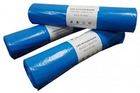 Afvalzak, ft 65/25 x 140 cm, blauw, LDPE, 10 x rol van 10 stuks