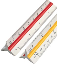 rotring driekantige schaallat 1:20; 1:25; 1:50; 1:75; 1:100 en 1:125
