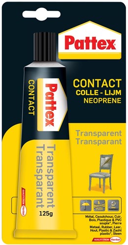 Pattex colle de contact Transparent, tube de 125 g, sous blister