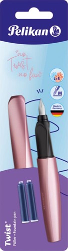 Pelikan Twist stylo plume, sous blister, rose (Girly Rose)
