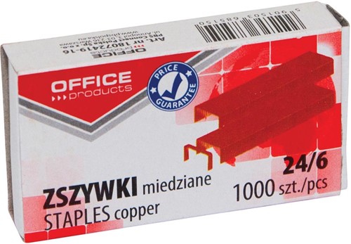 OFFICE products agrafes 24/6, cuivrées, boîte de 1000 agrafes