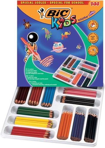 Bic Kids crayon de couleur Ecolutions Evolution 144 crayons (classpack)