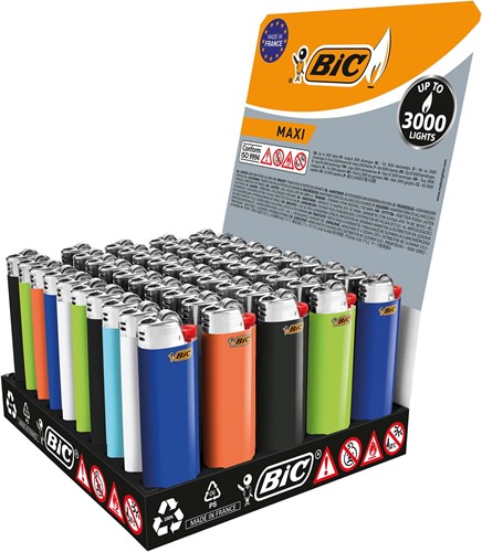BIC Maxi briquet à pierre, présentoir de 50 pièces
