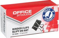 OFFICE products pince foldback, noir, 32 mm, boîte de 12 pièces