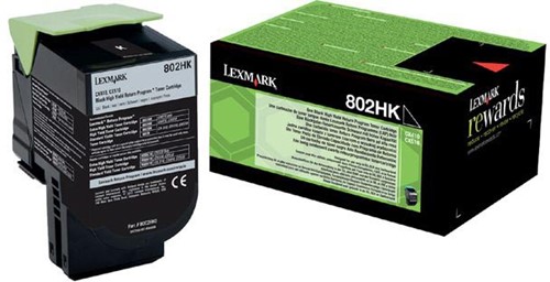 Lexmark Return Program toner 802, 4.000 pagina's, OEM 80C2HK0, zwart
