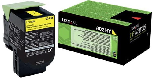 Lexmark Return Program toner 802, 3.000 pagina's, OEM 80C2HY0, geel