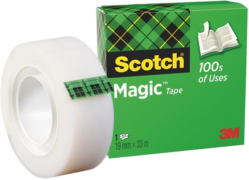 Scotch ruban adhésif Magic Tape, ft 19 mm x 33 m 1 Stuk