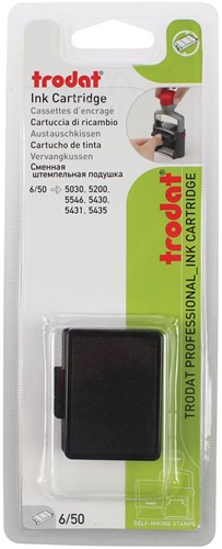 Trodat tampon encreur de rechange noir, pour cachet 5430/5430L, blister de 2 pièces