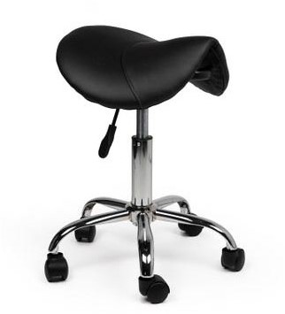 Tabouret sans anneau repose-pieds, sans dos, piston bas, noir