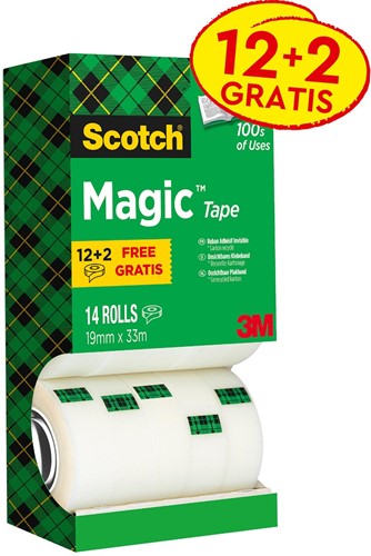 Scotch ruban adhésif Magic Tape, offre spéciale 12 + 2 rouleaux gratuits 14 Stuk