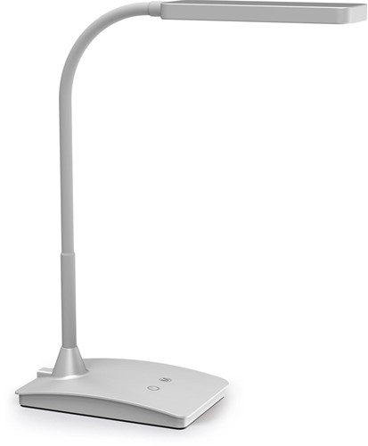 MAULpearly bureaulamp, LED, op voet, color vario, dimbaar, zilver