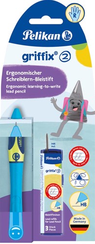 Pelikan Griffix vulpotlood, op blister, voor rechtshandigen, blauw - groen