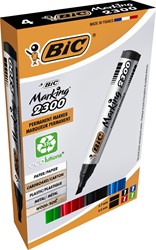 Bic marqueur permanent Marking 2300 ECOlutions,boîte de 4 pièces, assorti