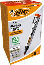 Bic marqueur permanent Marking 2300 ECOlutions, rouge, boîte de 12 pièces