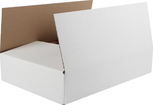 Boîte d'expédition, cannelure, blanc, ft 430 x 320 x 90 mm