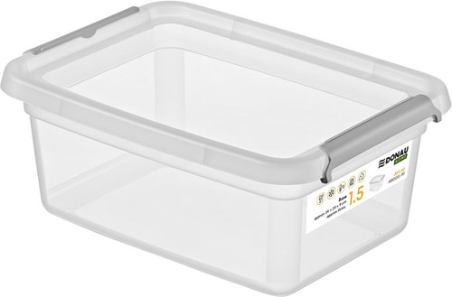 DONAU Home opbergdoos, 1,5 liter, transparant