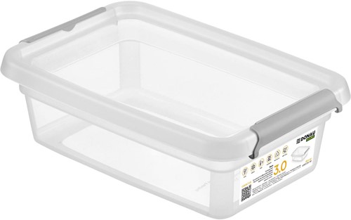 DONAU Home boîte de rangement, 3 litres, transparent