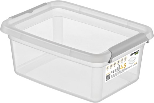 DONAU Home boîte de rangement, 4,5 litres, transparent