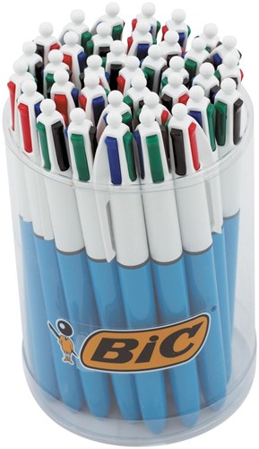 Bic 4 Colours Original stylo bille 4 couleurs, moyen, 4 couleurs d'encre classique, tubo de 36 pièces