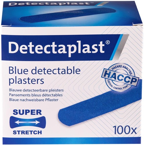 Detectaplast Elastic textielpleister, ft 19 x 72 mm, pak van 100 stuks