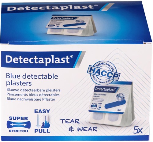 Detectaplast Tear & Wear Elastic Easy-Pull, ft 25 x 72 mm, 5 x 36 stuks