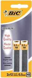 Bic criterium mines, 0, 5mm, HB, blister de 2 etuis de 12 pièces 2 Stuk