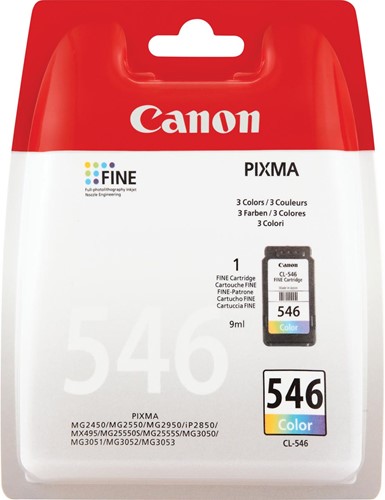 Canon cartouche d'encre CL-546, 180 pages, OEM 8289B001, 3 couleurs 1 Stuk