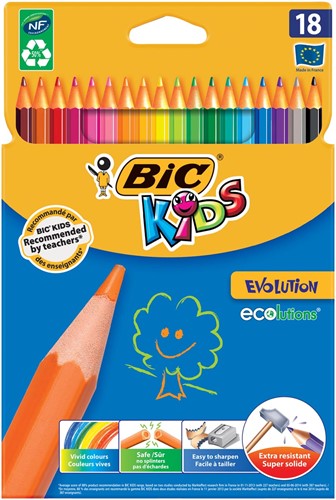 Bic Kids crayon de couleur Ecolutions Evolution 18 crayons en étui cartonné 18 Stuk