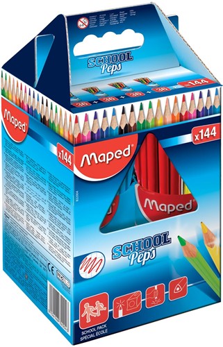 Maped crayon de couleur Color'Peps, 144 crayons (classpack)