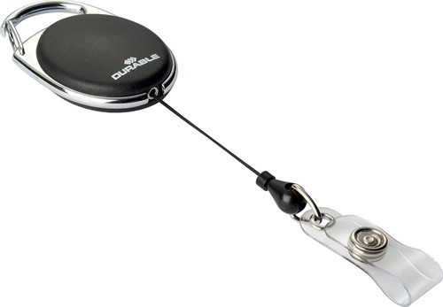Durable enrouleur avec mousqueton Style, 80 cm, noir 10 Stuk